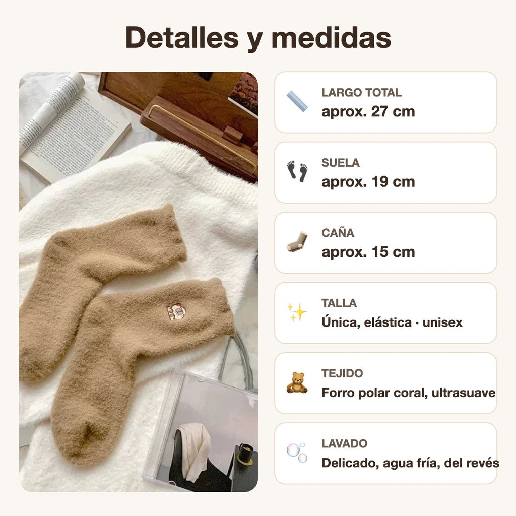 Detalles y medidas de los calcetines